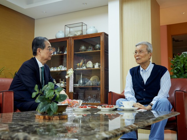 한덕수 예비후보, 김종인 전 비대위원장과 면담