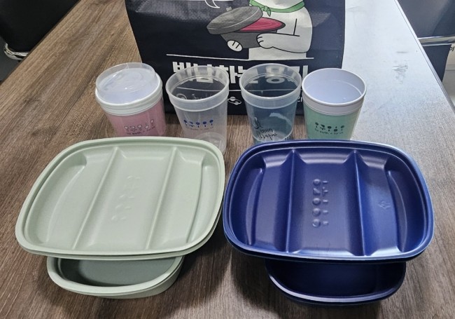 구미시 캠핑장에서 제공되는 다회용기