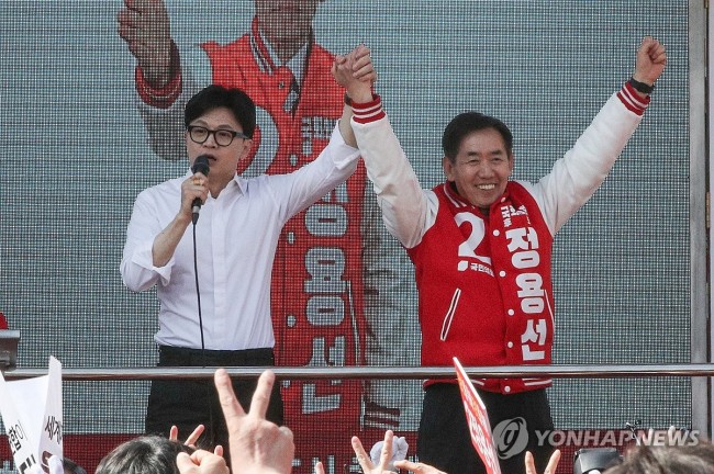 충남 당진 지원유세 나선 한동훈 비대위원장