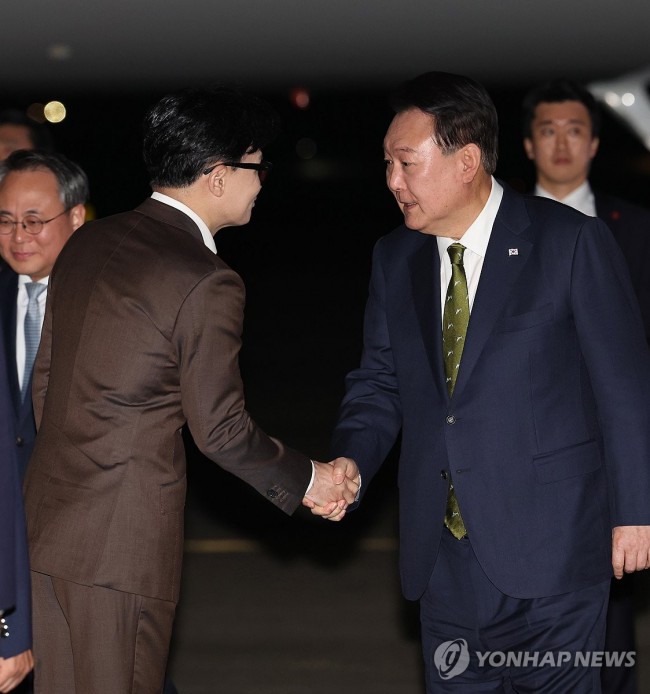 인사는 윤석열 대통령과 한동훈 대표